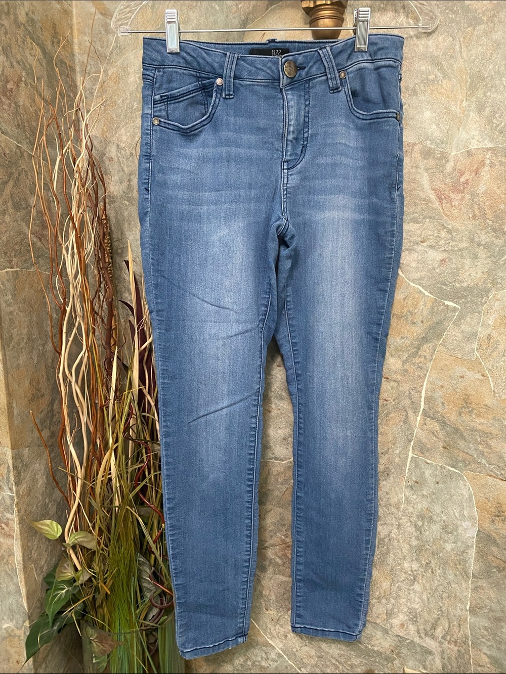 1822 denim jeans pants blue 5 pocket size 6 stretch leggings jegging